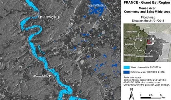 Δορυφορική παρακολούθηση των πλημμυρών στη γαλλική περιοχή Grand-Est - Φωτογραφία 1