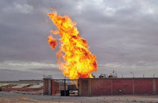 Πυρκαγιά σε πετρελαιαγωγό στη Συρία - Φωτογραφία 1