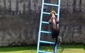 Λεοπάρδαλη διασώζεται ανεβαίνοντας μια σκάλα! - Φωτογραφία 1