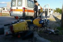 Λαμία: Τροχαίο με μηχανή σε διασταύρωση «καρμανιόλα» [photos]