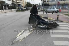 Λαμία: Τροχαίο με ντελιβερά πριν από λίγο