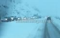 Σφοδρή χιονόπτωση: Μπλόκο στα φορτηγά προς Δομοκό - Με αλυσίδες τα ΙΧ