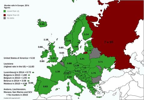 Ο χάρτης με τις δολοφονίες στην Ευρώπη – Τι συμβαίνει στην Ελλάδα; - Φωτογραφία 2