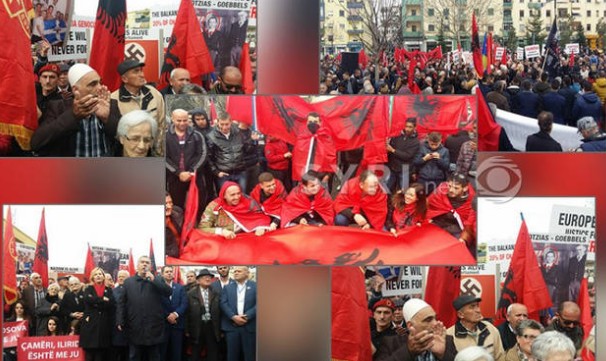 Αλβανία: Προκλητική συγκέντρωση κατά της Ελλάδας – Ύβρεις κατά Παυλόπουλου, Κοτζιά - Φωτογραφία 1