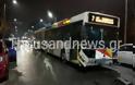 Σφοδρή σύγκρουση λεωφορείου με Ι.Χ. στο κέντρο της Θεσσαλονίκης - Μία γυναίκα τραυματίας
