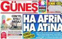 Προκλητικό πρωτοσέλιδο τουρκικής εφημερίδας: «Τι Αφρίν, τι Αθήνα»