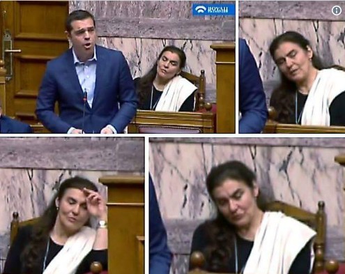 Η Λυδία Κονιόρδου έγειρε για ύπνο στη Βουλή, την ώρα που μιλούσε ο Τσίπρας [photos] - Φωτογραφία 2