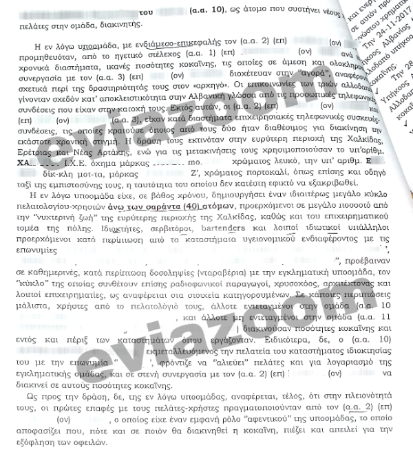 Κύκλωμα κοκαΐνης στη Χαλκίδα: Νέες αποκαλύψεις με έγγραφα από τη δικογραφία-μαμούθ! Έδιναν 80 ευρώ για ένα γραμμάριο κόκας - Οι κωδικές ονομασίες που χρησιμοποιούσαν οι αγοραστές - Το γαλακτομπούρεκο, η λάμπα και οι αστυνομικοί - στρουμφάκια! - Φωτογραφία 3