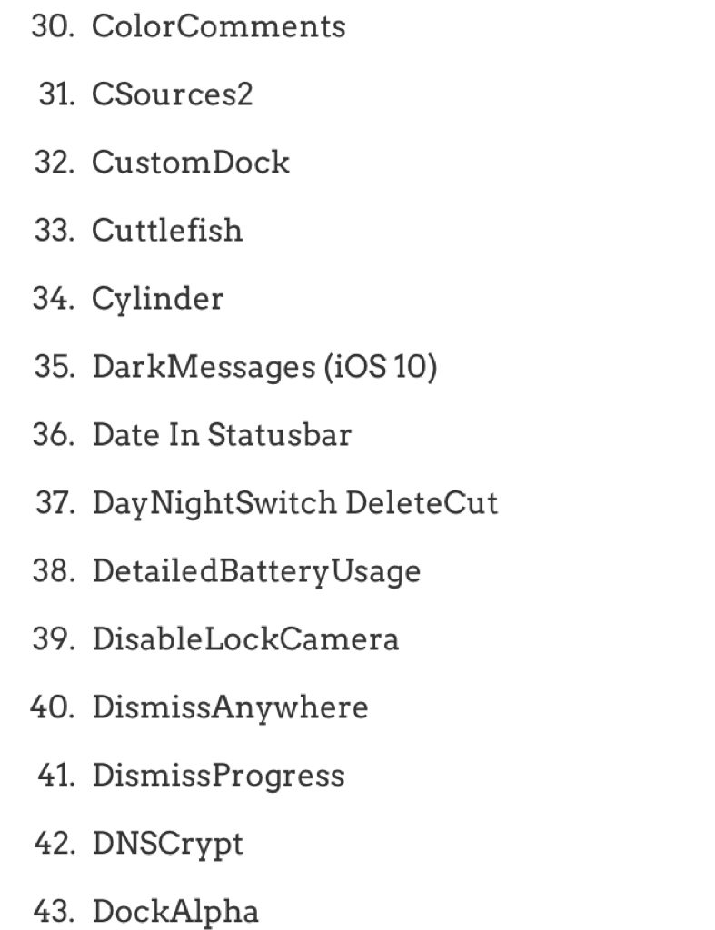 Κατάλογος των συμβατών Cydia Tweaks για το jailbreak του ios 11 - Φωτογραφία 4