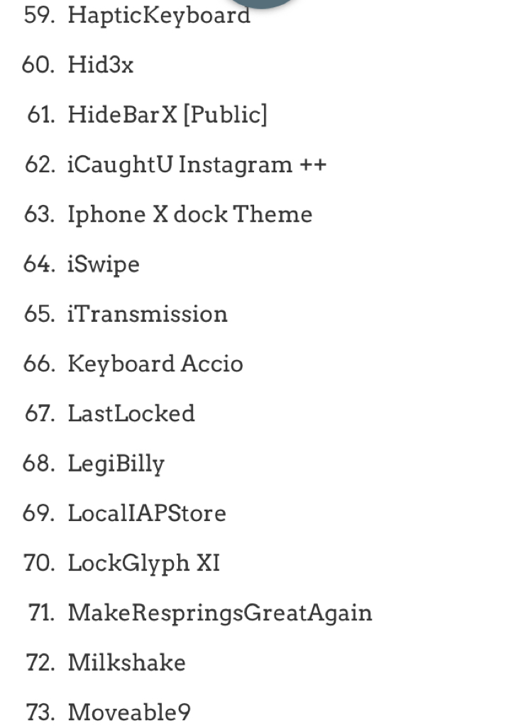 Κατάλογος των συμβατών Cydia Tweaks για το jailbreak του ios 11 - Φωτογραφία 6