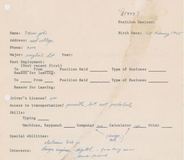 Τι έγραφε ο 18χρονος Steve Jobs σε μια ιδιόχειρη αίτηση για δουλειά το 1973 η οποία βγαίνει σε δημοπρασία - Φωτογραφία 2