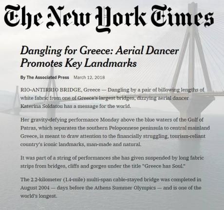 Σε New York Times, Washington Post, Telegraph και Αssociated press η Γέφυρα Ρίου – Αντιρρίου με την «ψυχή» της Κατερίνας Σολδάτου! - Φωτογραφία 3