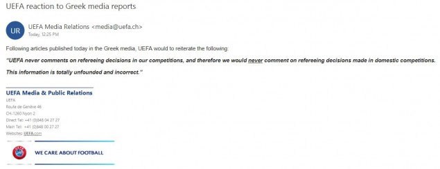 Επίσημη διάψευση από την UEFA ότι έκρινε ως οφσάιντ το γκολ του ΠΑΟΚ - Φωτογραφία 2