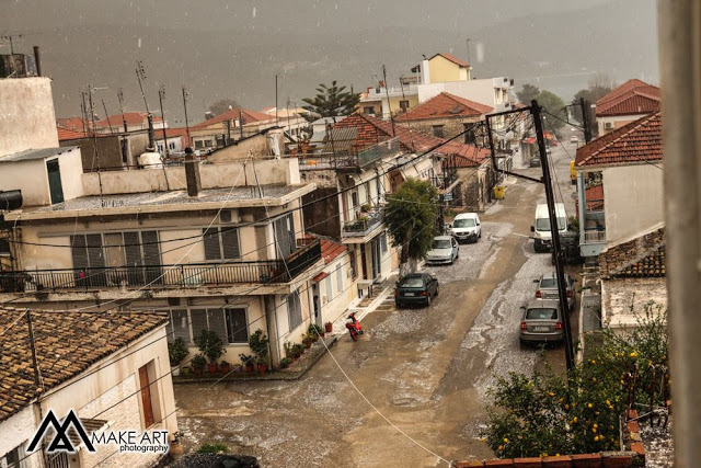 Έριξε χαλάζι χθες το απόγευμα στον ΑΣΤΑΚΟ (ΦΩΤΟ: Make art) - Φωτογραφία 1