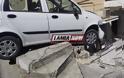 Λαμία: Απίστευτο τροχαίο στην Βελισσαρίου - Ι.Χ... προσγειώθηκε σε μαντρότοιχο! [photo]