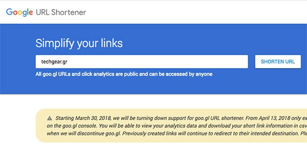 Η Google κλείνει οριστικά την υπηρεσία URL shortener - Φωτογραφία 1