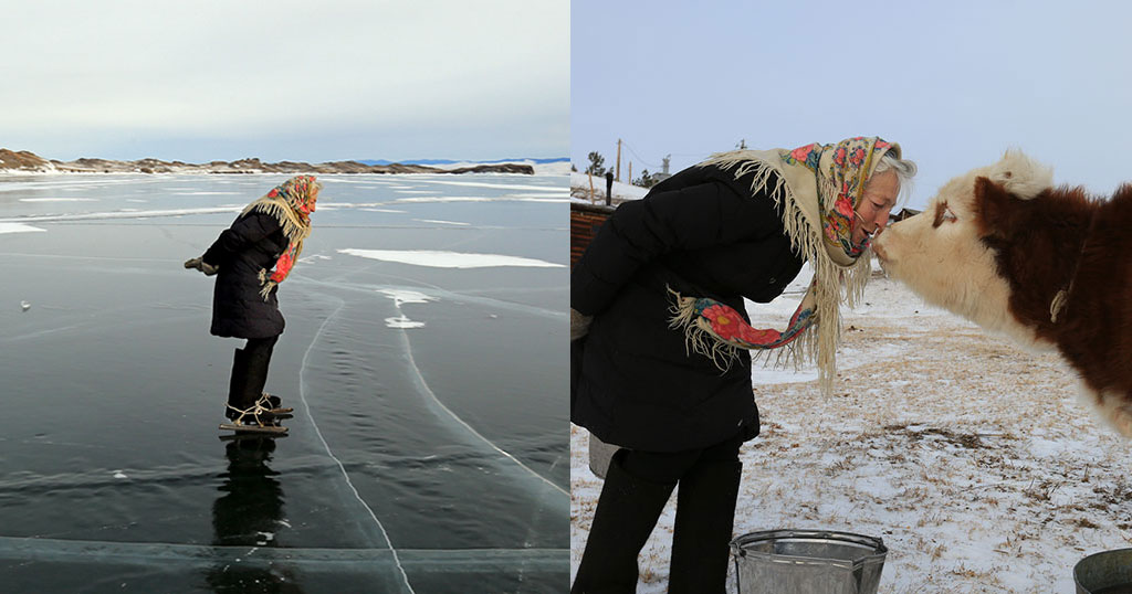 Συγκινητικό: 76χρονη στη Σιβηρία κάνει καθημερινά πατινάζ πάνω στο πάγο σε για να ταΐζει ζώα - Φωτογραφία 1