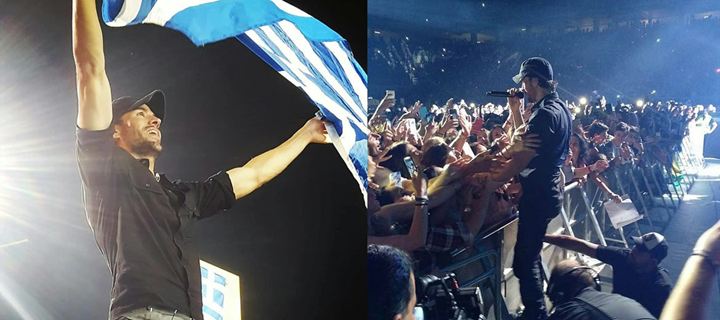 Αποθεώθηκε ο Enrique Iglesias με την ελληνική σημαία στα χέρια στο ΟΑΚΑ - Φωτογραφία 1