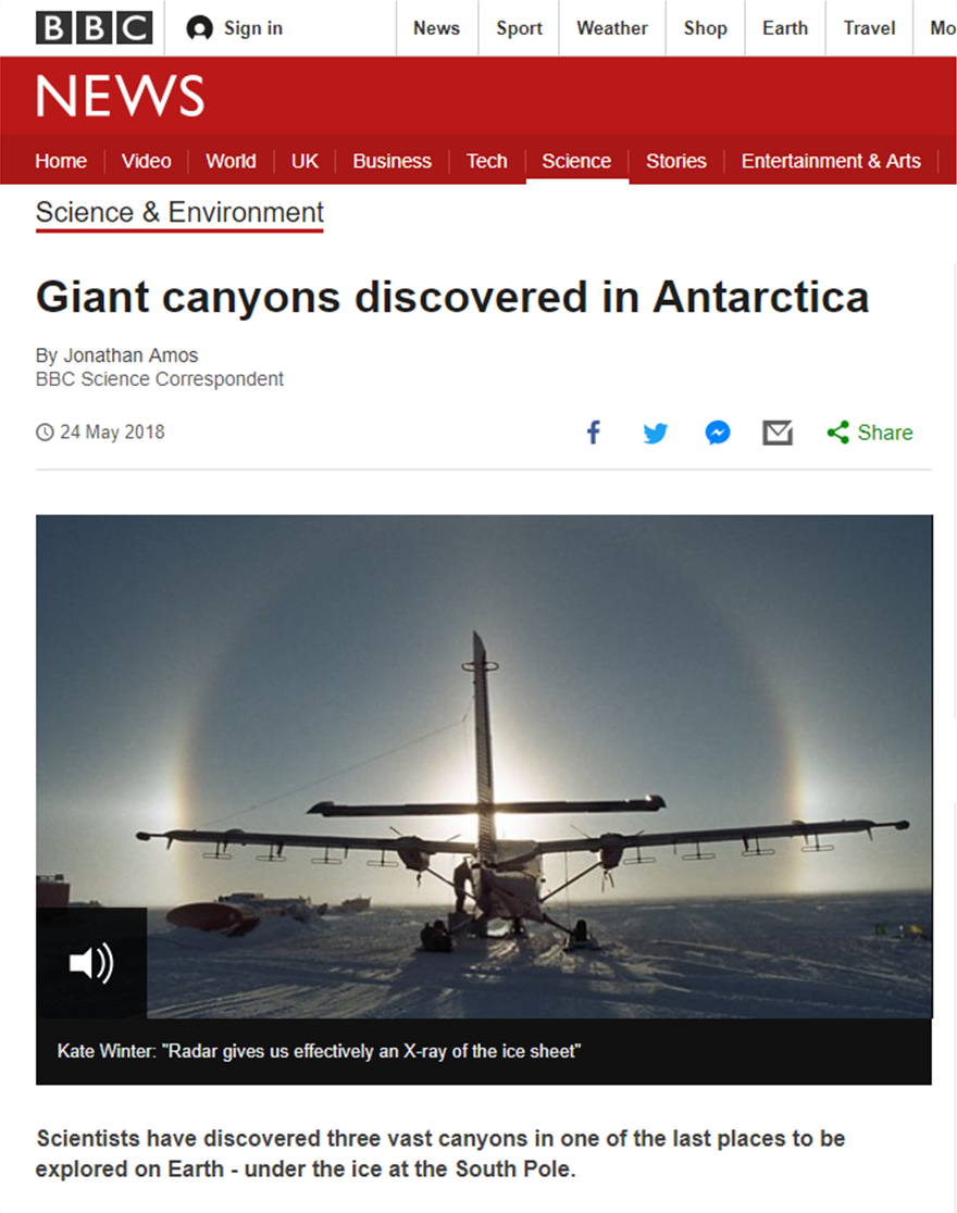 Ανταρκτική: Ανακαλύφθηκαν τρία γιγάντια φαράγγια θαμμένα κάτω από τους πάγους - Φωτογραφία 1