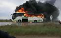 Απίστευτο: Κεραυνός «έβαλε» φωτιά σε λεωφορείο του ΚΤΕΛ Έβρο