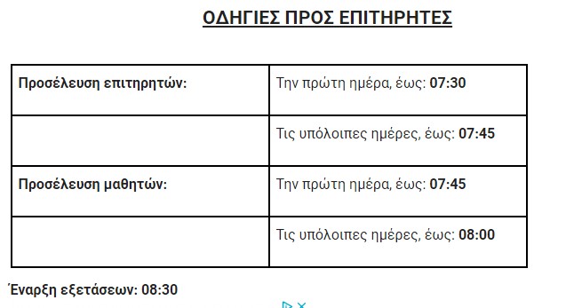 Πανελλαδικές: Αναλυτικές οδηγίες για τις υποχρεώσεις των Επιτηρητών - Φωτογραφία 2