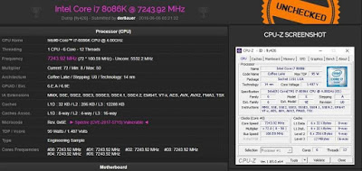 Ο Core i7 8086K ξεπέρασε τα 7,200MHz - Φωτογραφία 1
