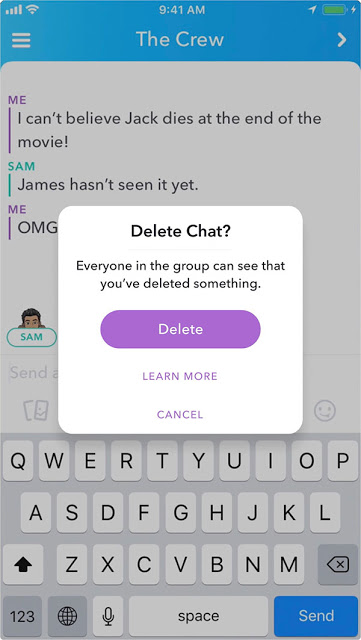 Snapchat: Φέρνει λειτουργία διαγραφής των μηνυμάτων από τις συνομιλίες, ακόμη και αν τα έχουν δει οι φίλοι σας - Φωτογραφία 2