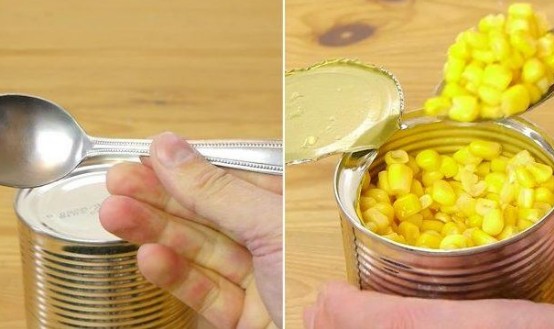 Το κόλπο με το κουτάλι για να ανοίγετε τις κονσέρβες χωρίς ανοιχτήρι [video] - Φωτογραφία 1