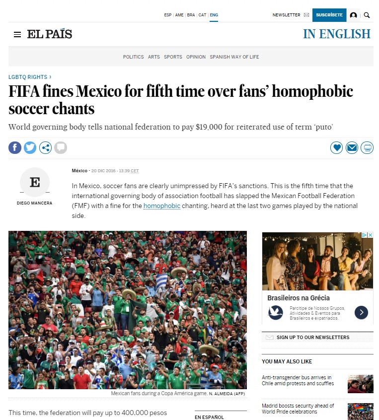 Έρευνα για τα ομοφοβικά συνθήματα των οπαδών του Μεξικού για τον Νόιερ - Φωτογραφία 2