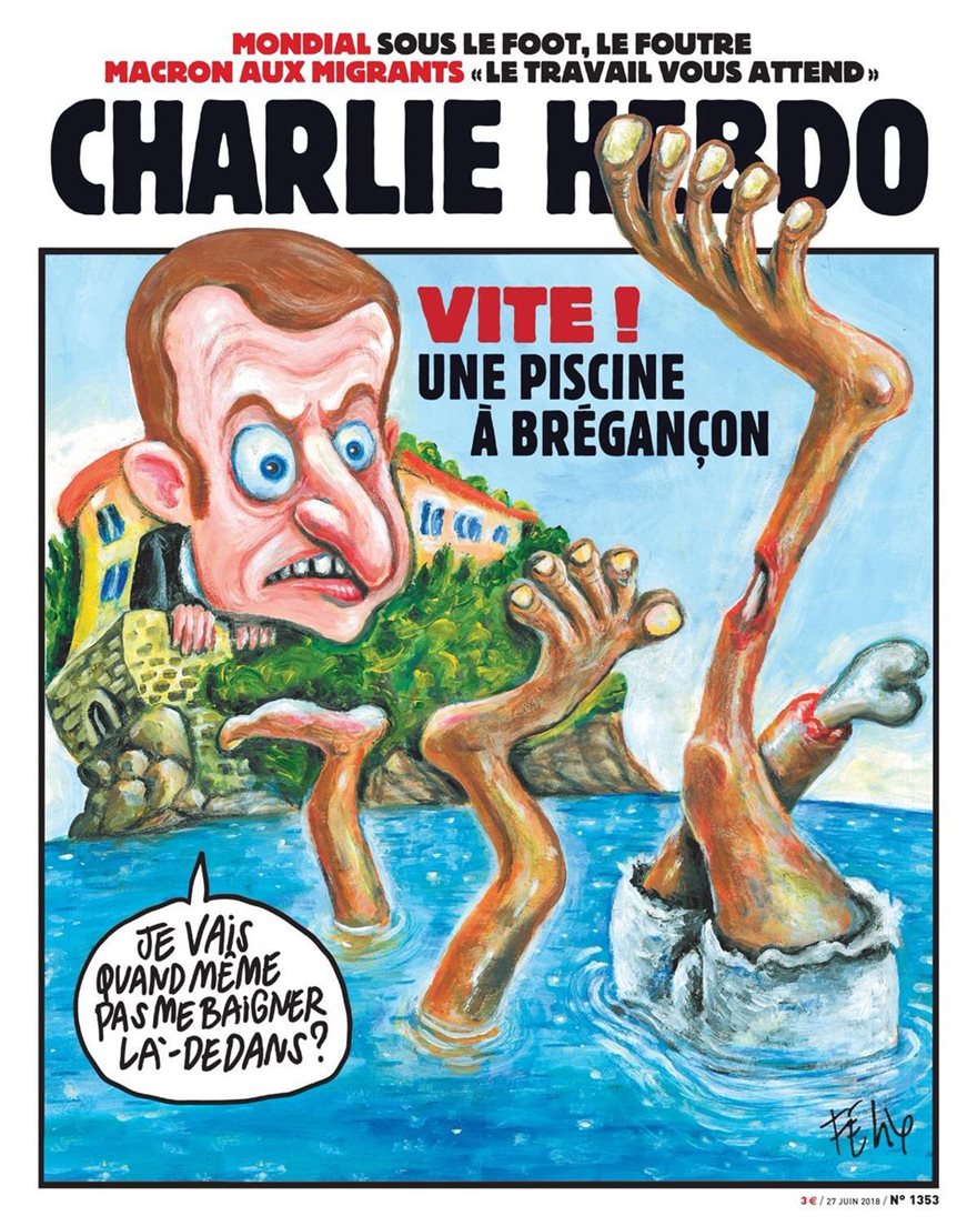 Το Charlie Hebdo την πέφτει στον Μακρόν για το προσφυγικό με αιχμηρό εξώφυλλο - Φωτογραφία 2