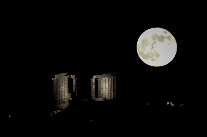 «Strawberry Moon», η ξεχωριστή Πανσέληνος του Ιουνίου με φόντο το Σούνιο - Φωτογραφία 5