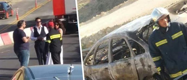Κάηκε ολοσχερώς αυτοκίνητο νεόνυμφων  - Με το νυφικό και το γαμπριάτικο κοστούμι περίμεναν τους πυροσβέστες! (ΦΩΤΟ) - Φωτογραφία 2