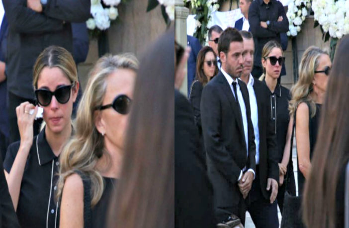 Συντετριμμένοι η Δούκισσα Νομικού και ο Δημήτρης Θεοδωρίδης στην κηδεία του Σωκράτη Κόκκαλη Jr - Φωτογραφία 1