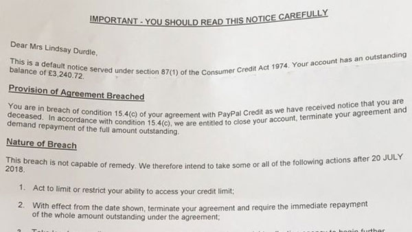 Η PayPal κατηγόρησε νεκρό πελάτη ότι ο θάνατος της αποτελεί παραβίαση των Όρων Χρήσης… - Φωτογραφία 2