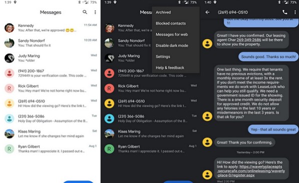 Android Messages: Διαθέσιμη η νέα έκδοση με dark mode και επανασχεδιασμό σε Material Design - Φωτογραφία 1
