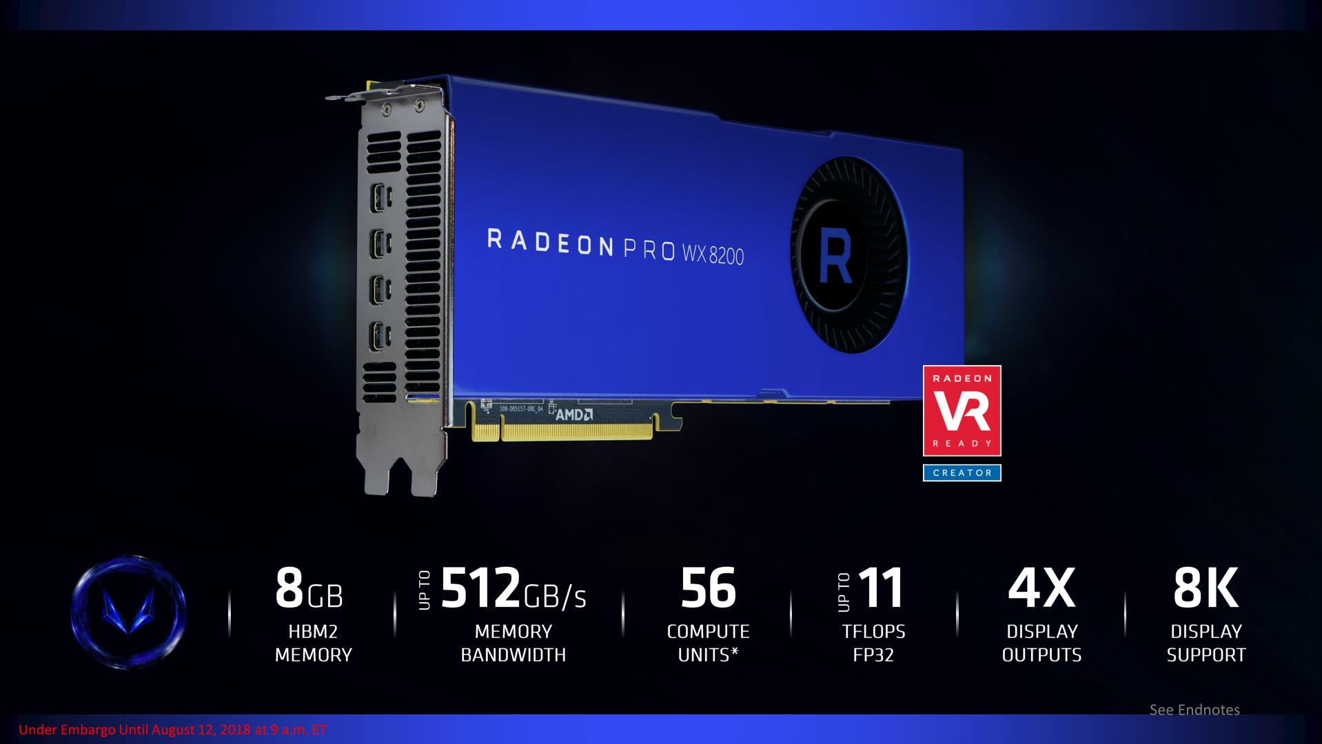 Nέα επαγγελματική κάρτα γραφικών Radeon Pro WX 8200 - Φωτογραφία 2