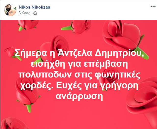 Στο νοσοκομείο η Άντζελα Δημητρίου - Φωτογραφία 2