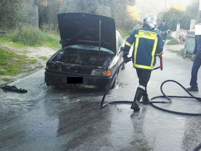 Εύβοια: Αυτοκίνητο κάηκε ολοσχερώς στη Νεροτριβιά! - Φωτογραφία 1