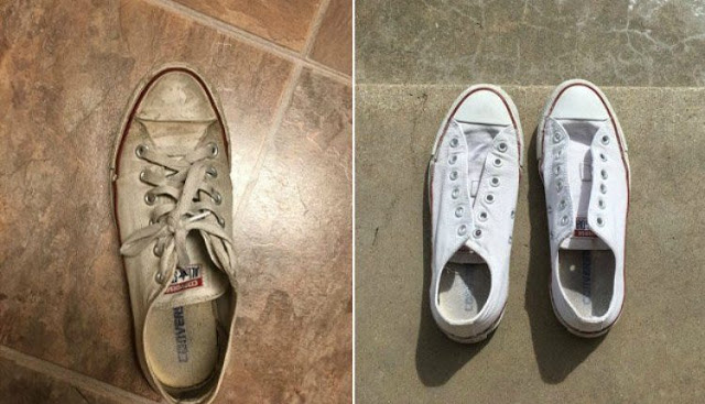 Το κόλπο μίας φοιτήτριας για να καθαρίζει τα παπούτσια της έχει τρελάνει το διαδίκτυο - Φωτογραφία 1