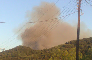 Φωτιά ξέσπασε πριν από λίγο στο Αλιβέρι στην περιοχή της χωματερής - Φωτογραφία 1