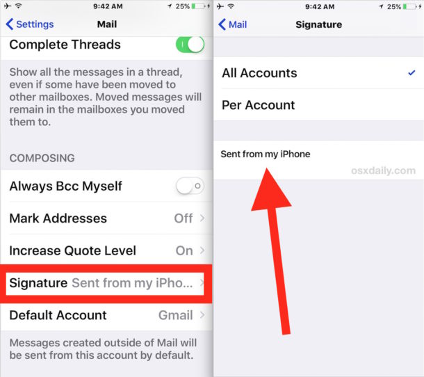 Πώς να αλλάξετε την υπογραφή στην εφαρμογή Mail στο iOS - Φωτογραφία 3