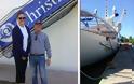 Ο Πρόεδρος του ΝΑΟΑΣ Κώστας Γαλάνης, πρώτος επισκέπτης στη θαλαμηγό Χριστίνα στο Μεσολόγγι