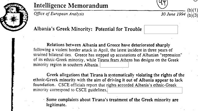 CIA: Η Βόρειος Ήπειρος θα μπορούσε να ενωθεί με την Ελλάδα το 1994 εάν ξεκινούσε απελευθερωτικός αγώνας! - Φωτογραφία 3