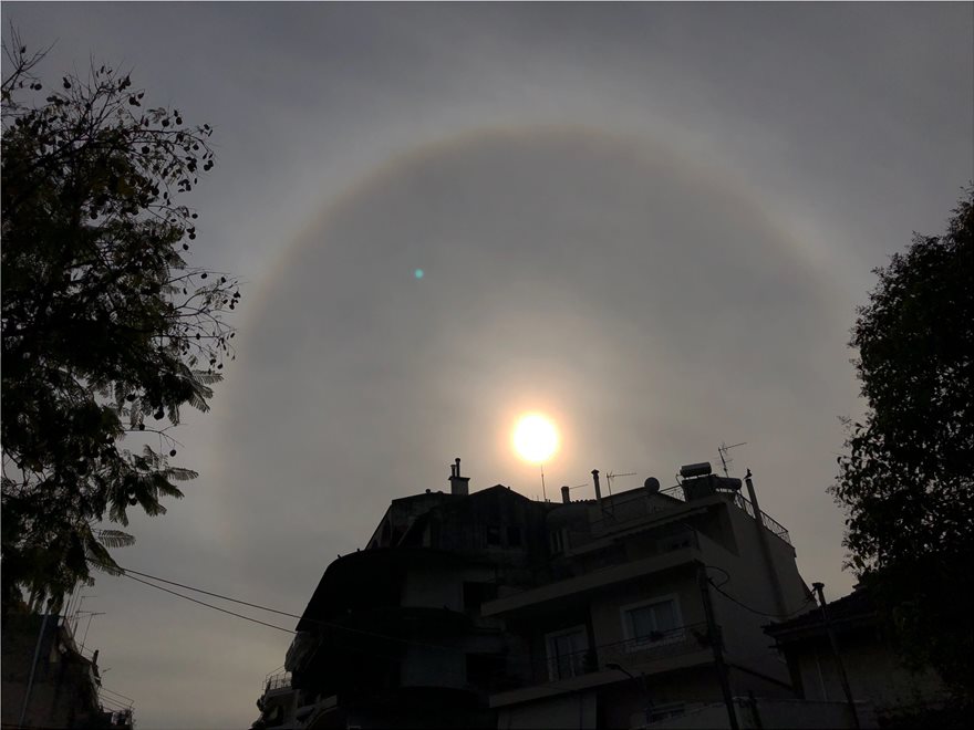 Ένα εντυπωσιακό ηλιακό φαινόμενο στον ουρανό του Αγρινίου - Φωτογραφία 4
