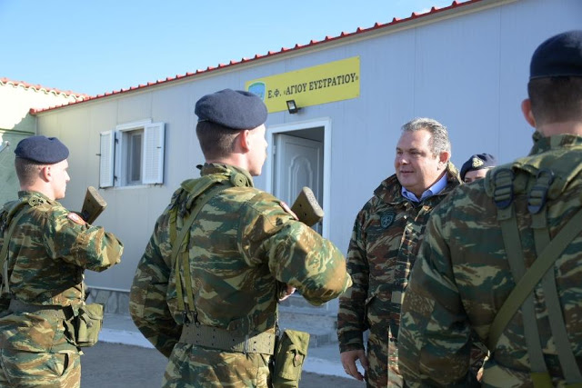 Επίσκεψη ΥΕΘΑ Πάνου Καμμένου σε μονάδες του Στρατού Ξηράς στη Σαμοθράκη, τη Θάσο και τον Άγιο Ευστράτιο και στην 135 Σμηναρχία Μάχης στη Σκύρο - Φωτογραφία 2