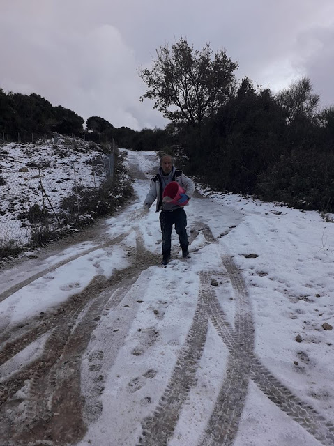 Σε κλοιό χιονιά το ΘΥΡΡΕΙΟ Βόνιτσας, κλειστός ο δρόμος προς το Περγαντί - Φωτογραφία 7