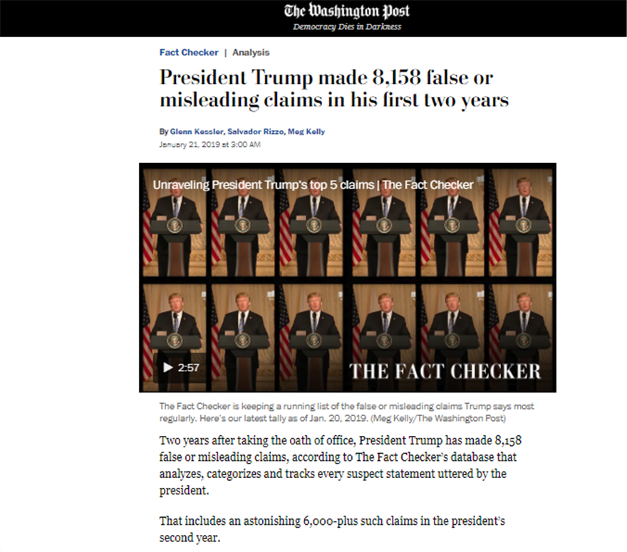 «Washington Post»: Ο Τραμπ έχει πει 8.158 ψέματα από την ημέρα που ανέλαβε - Φωτογραφία 2