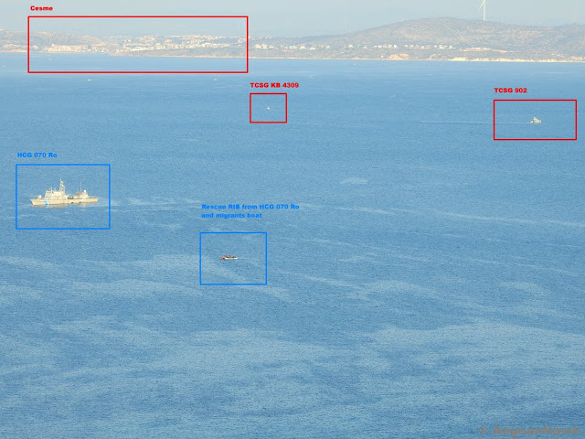 Με την «ουρά στα σκέλια» οι Τούρκοι: Πλοίο του ΛΣ έδιωξε την τουρκική ακτοφυλακή στα Στενά της Χίου – Βίντεο - Φωτογραφία 1