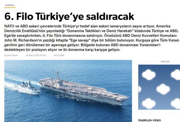 Σενάρια πολέμου ανάμεσα σε Τουρκία και ΗΠΑ «βλέπει» η φιλοκυβερνητική Yeni Safak - Φωτογραφία 1
