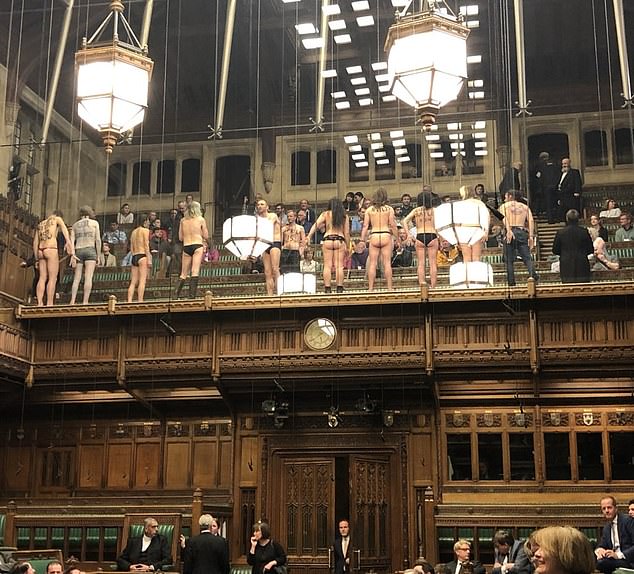 Γυμνή διαμαρτυρία στο βρετανικό κοινοβούλιο... - Φωτογραφία 2